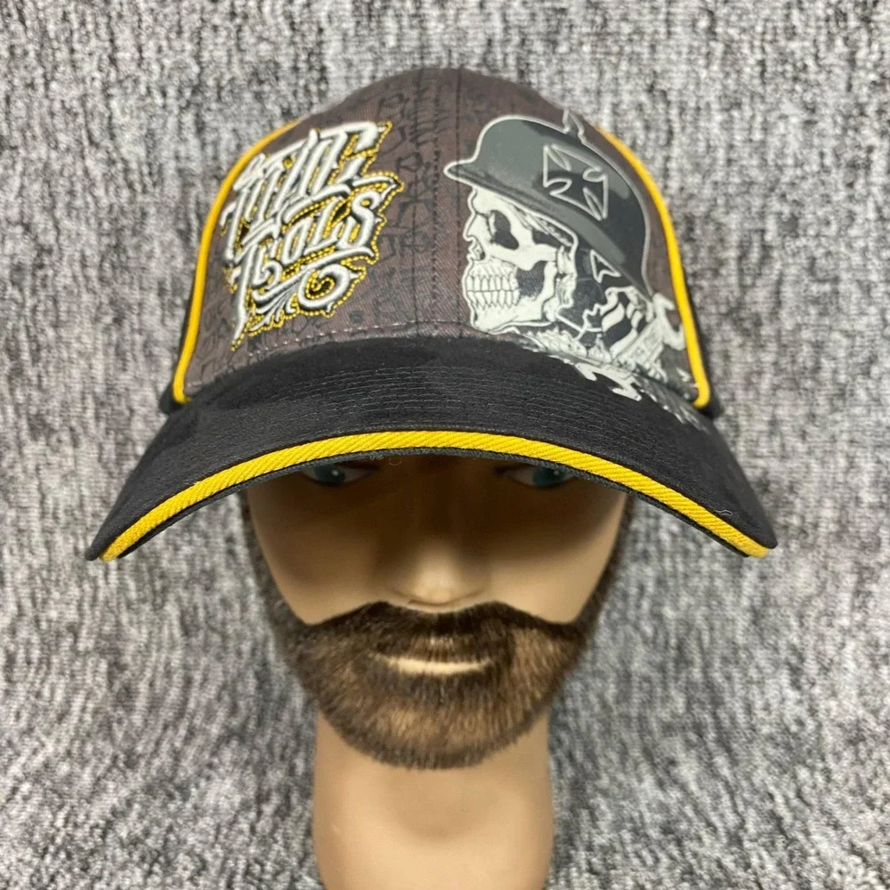 VTG Mac Tools Skull Helmet Wrench Graphic Flex Fit Hat Size M L Black Cap